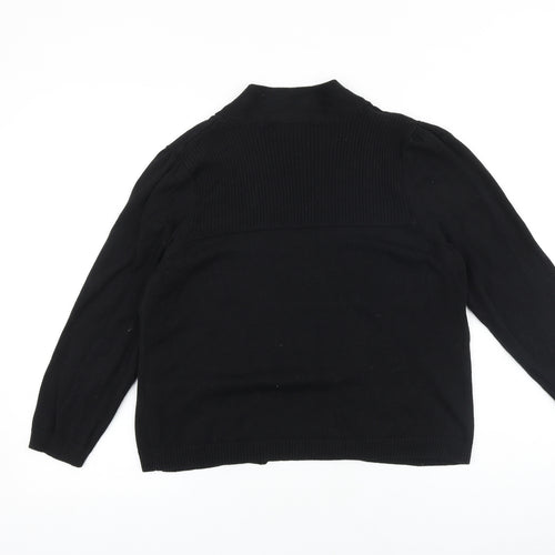 Wallis Womens Black V-Neck 100% Cotton Cardigan Jumper Size M