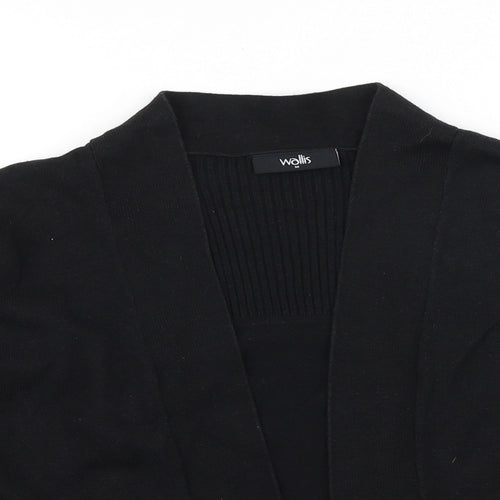 Wallis Womens Black V-Neck 100% Cotton Cardigan Jumper Size M