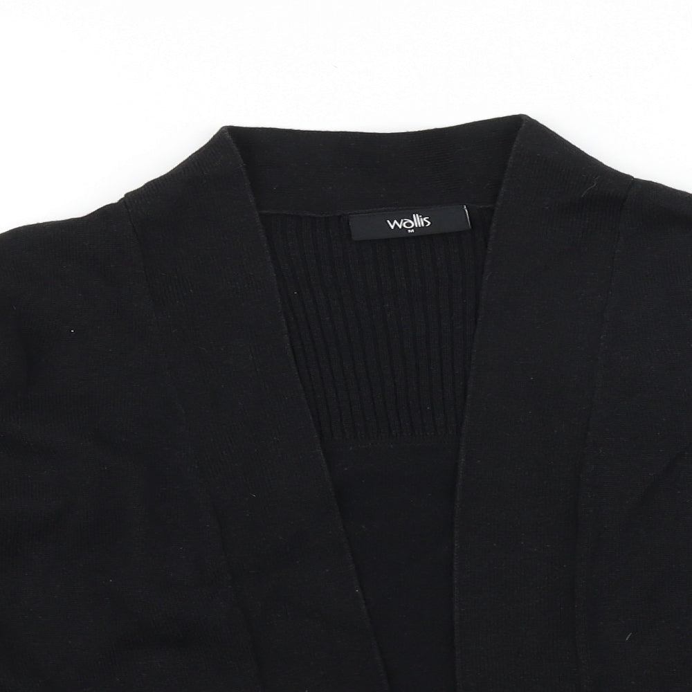 Wallis Womens Black V-Neck 100% Cotton Cardigan Jumper Size M
