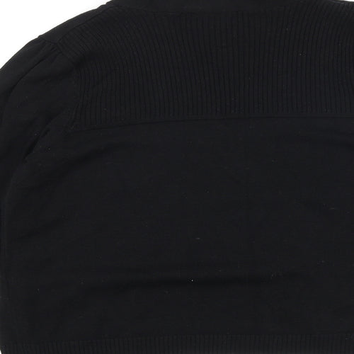 Wallis Womens Black V-Neck 100% Cotton Cardigan Jumper Size M