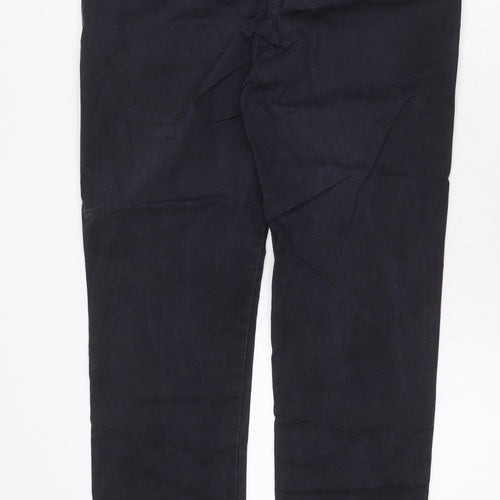 Marks and Spencer Mens Blue Cotton Trousers Size 32 in Regular Zip