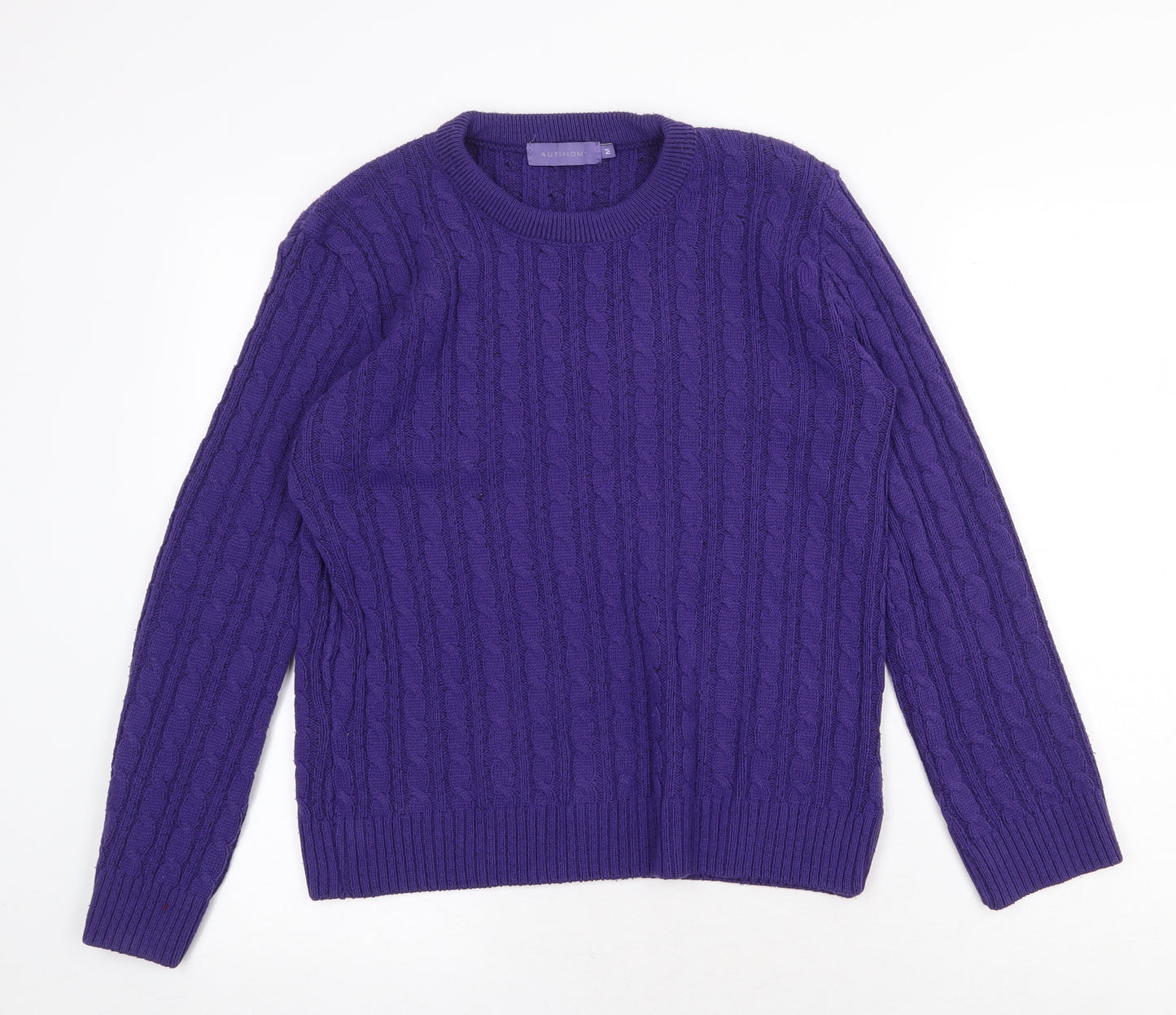 Autonomy Womens Purple Round Neck Acrylic Pullover Jumper Size M