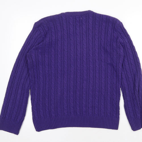 Autonomy Womens Purple Round Neck Acrylic Pullover Jumper Size M