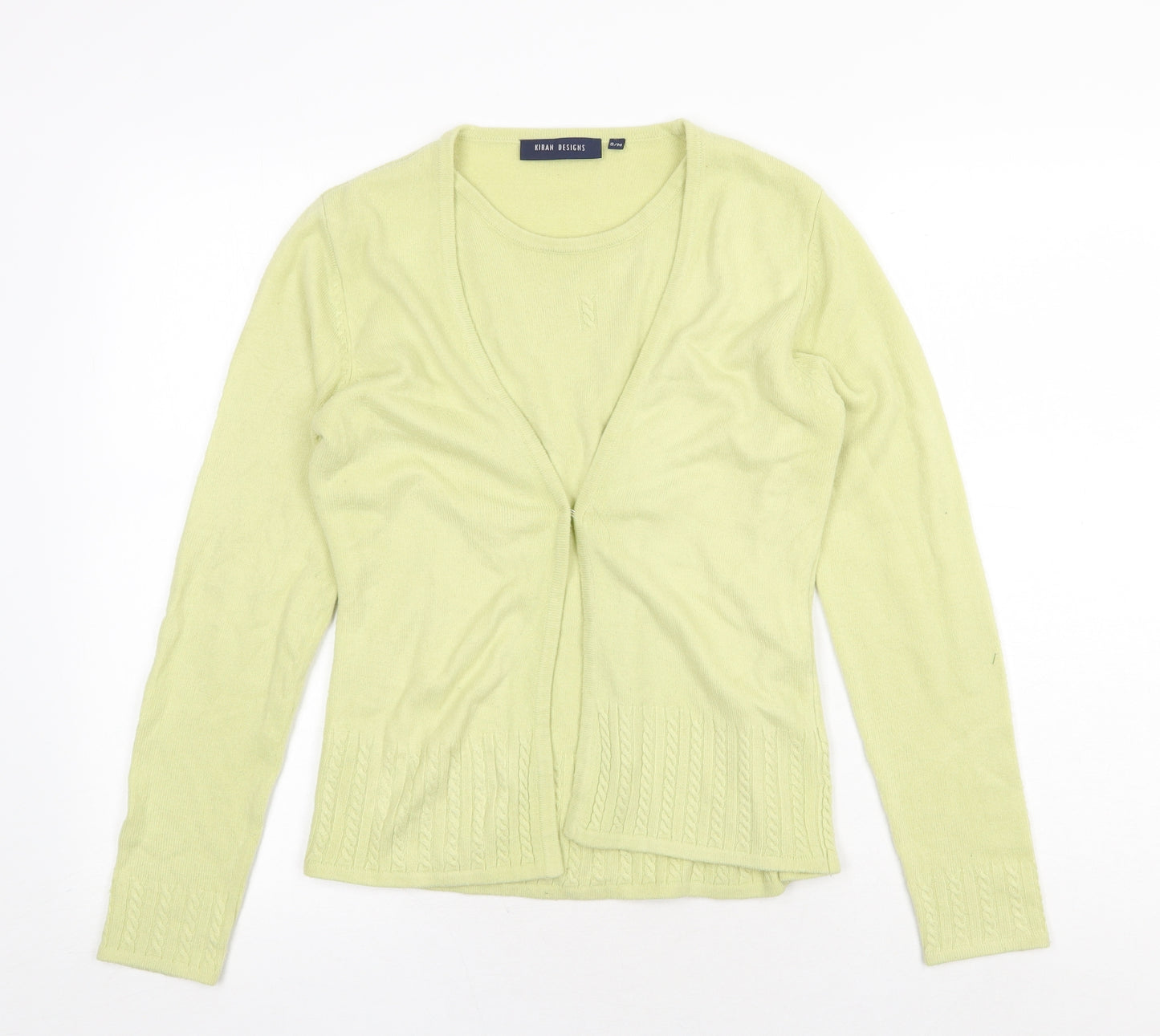 Kiran Designs Womens Yellow Round Neck Acrylic Pullover Jumper Size S