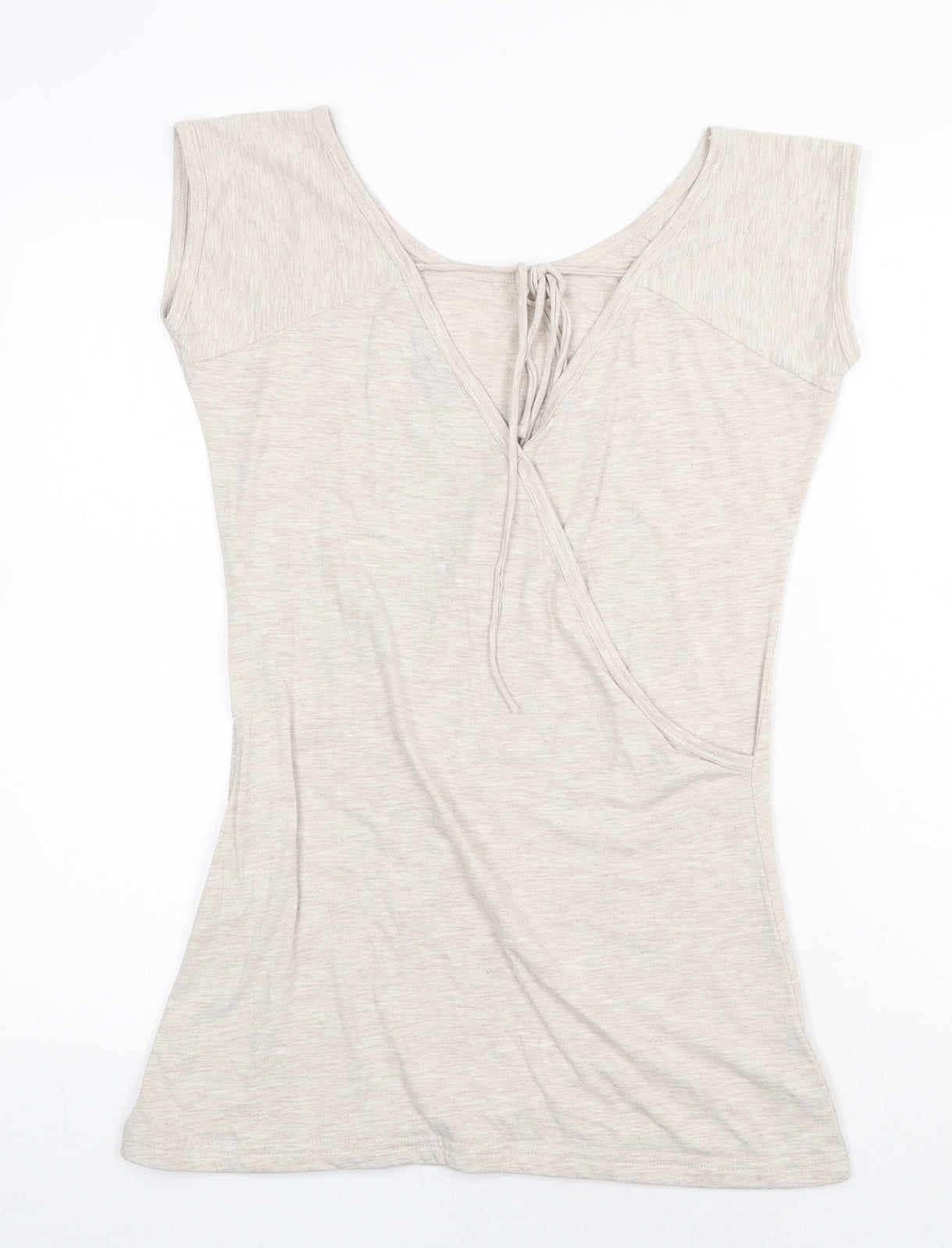 Logo Womens Beige Cotton Tunic T-Shirt Size 14 Scoop Neck - More Than Just Rock