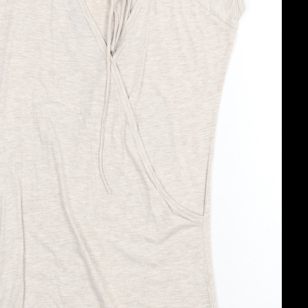 Logo Womens Beige Cotton Tunic T-Shirt Size 14 Scoop Neck - More Than Just Rock