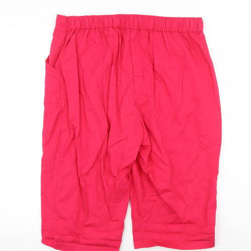 Bonmarché Womens Pink Cotton Skimmer Shorts Size 16 Regular Pull On
