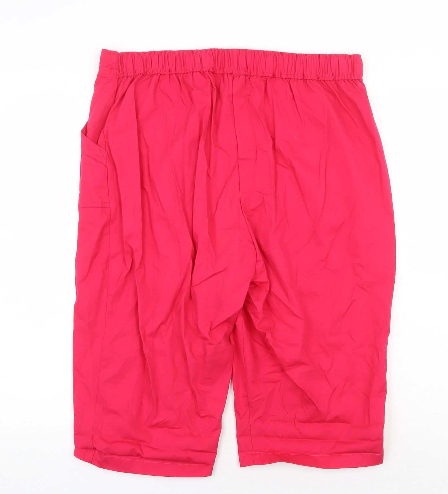 Bonmarché Womens Pink Cotton Skimmer Shorts Size 16 Regular Pull On