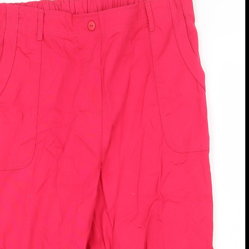 Bonmarché Womens Pink Cotton Skimmer Shorts Size 16 Regular Pull On