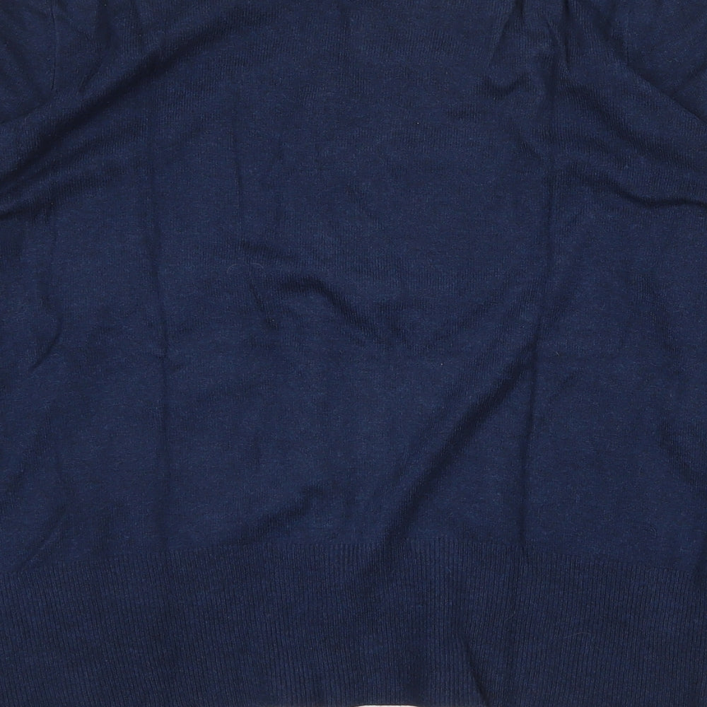 Marks and Spencer Womens Blue Scoop Neck Viscose Cardigan Jumper Size 12