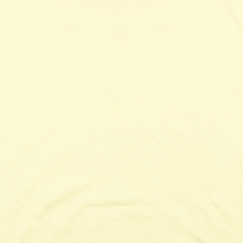 Littlewoods Womens Yellow Polyester Basic T-Shirt Size 14 Round Neck
