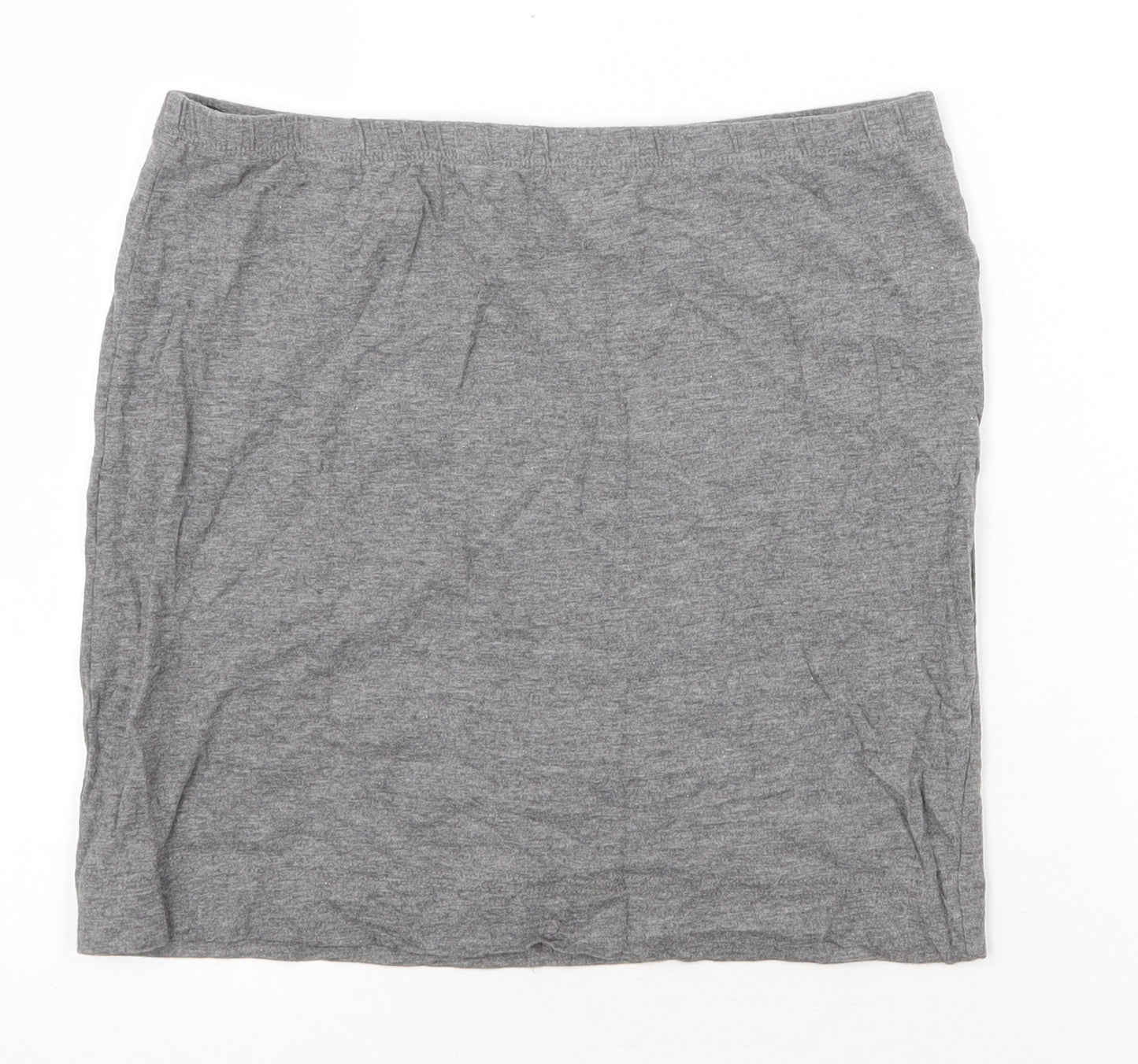 bonprix Womens Grey Cotton A-Line Skirt Size S