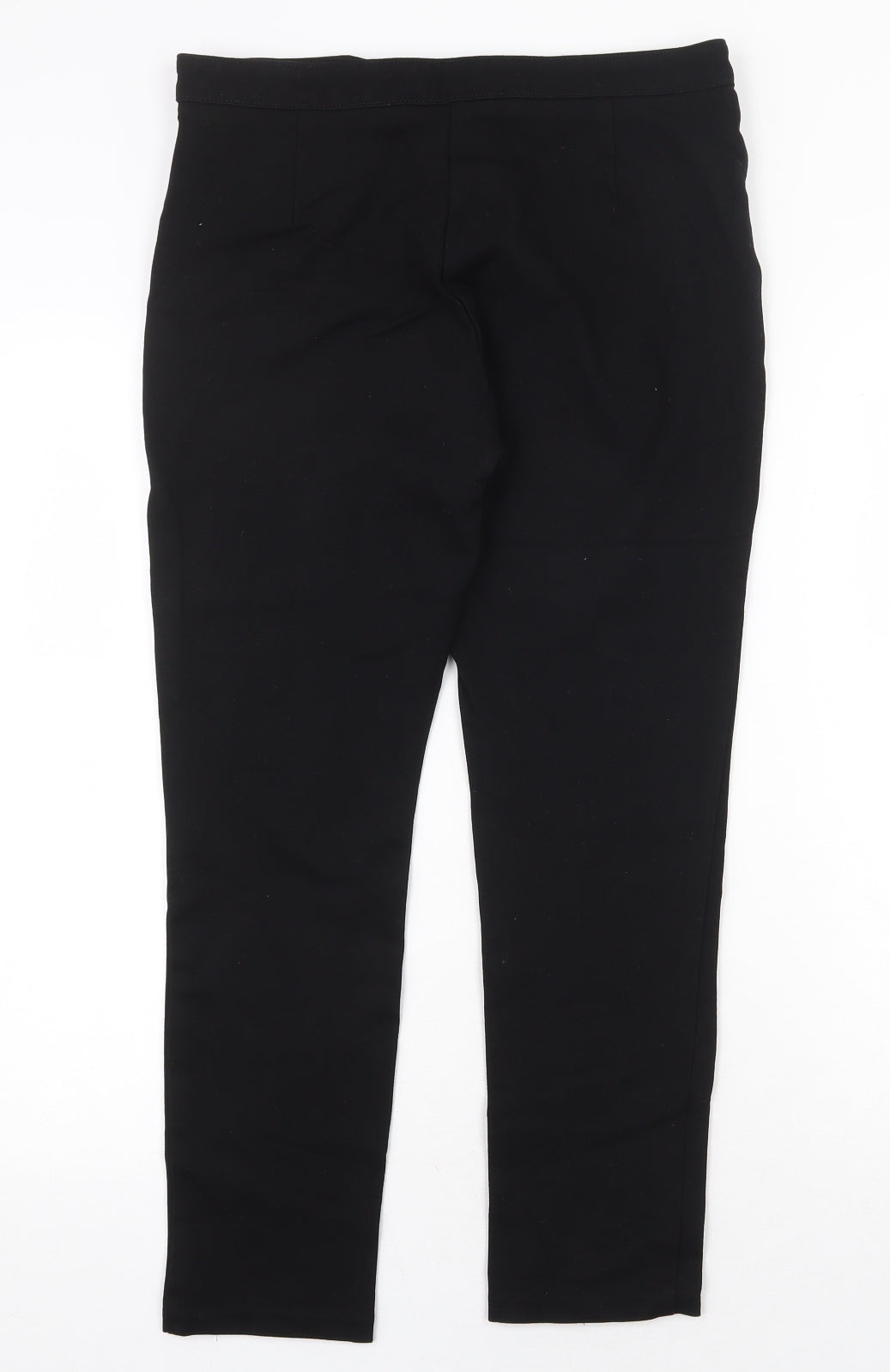 F&F Womens Black Viscose Trousers Size 10 Regular Zip
