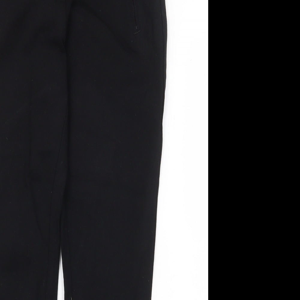 F&F Womens Black Viscose Trousers Size 10 Regular Zip