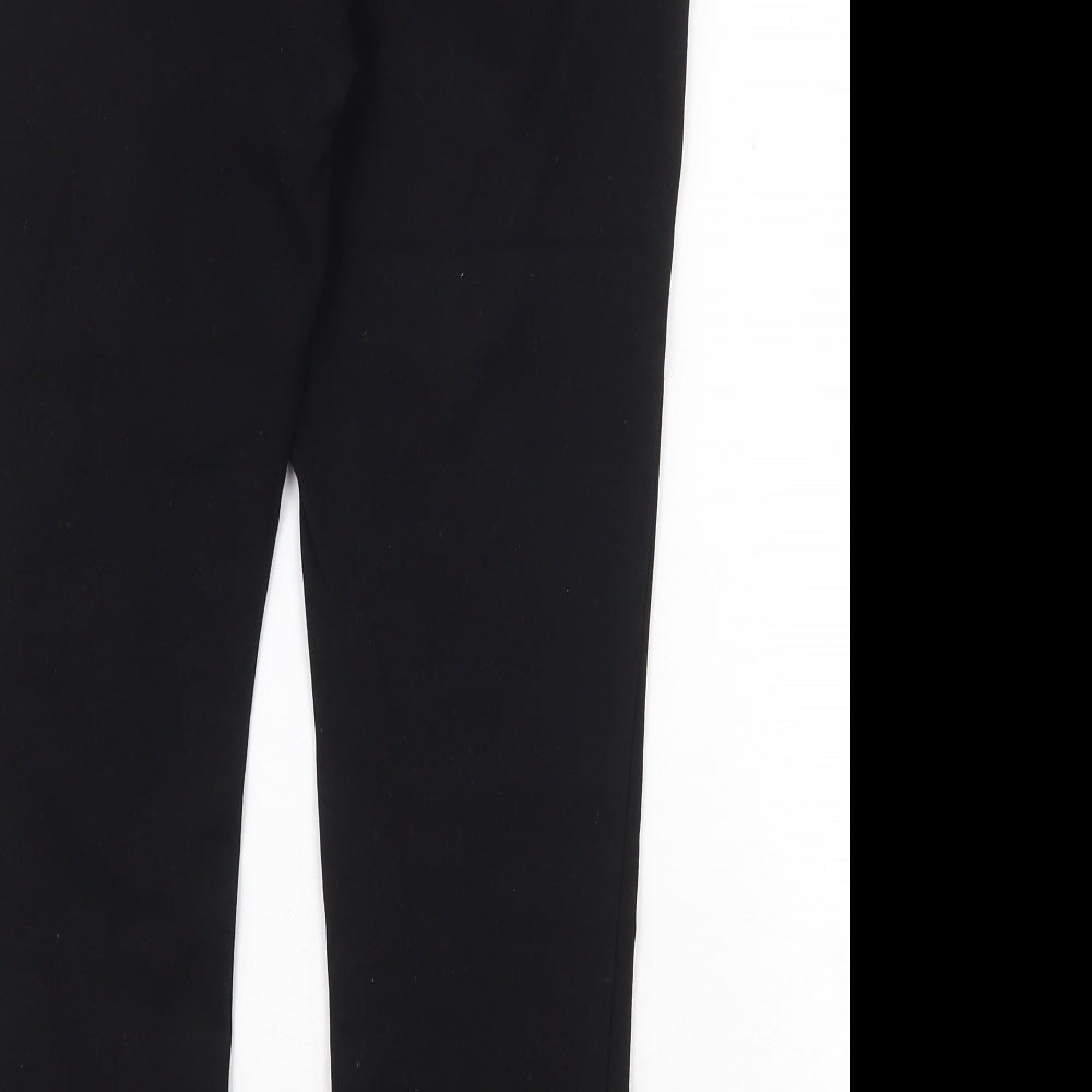 F&F Womens Black Viscose Trousers Size 10 Regular Zip