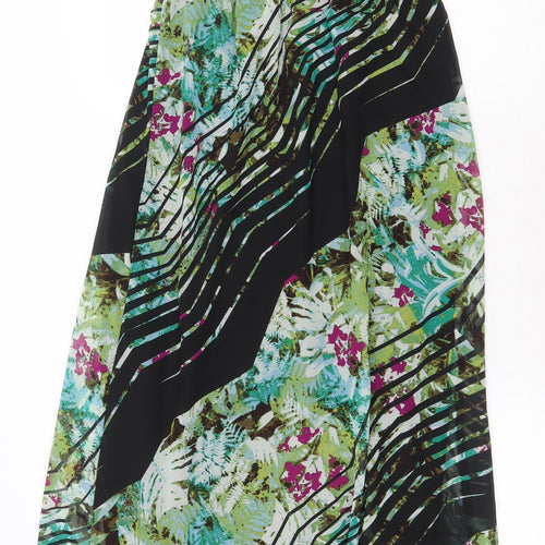 George Womens Green Geometric Polyester Maxi Size 8 Boat Neck Pullover