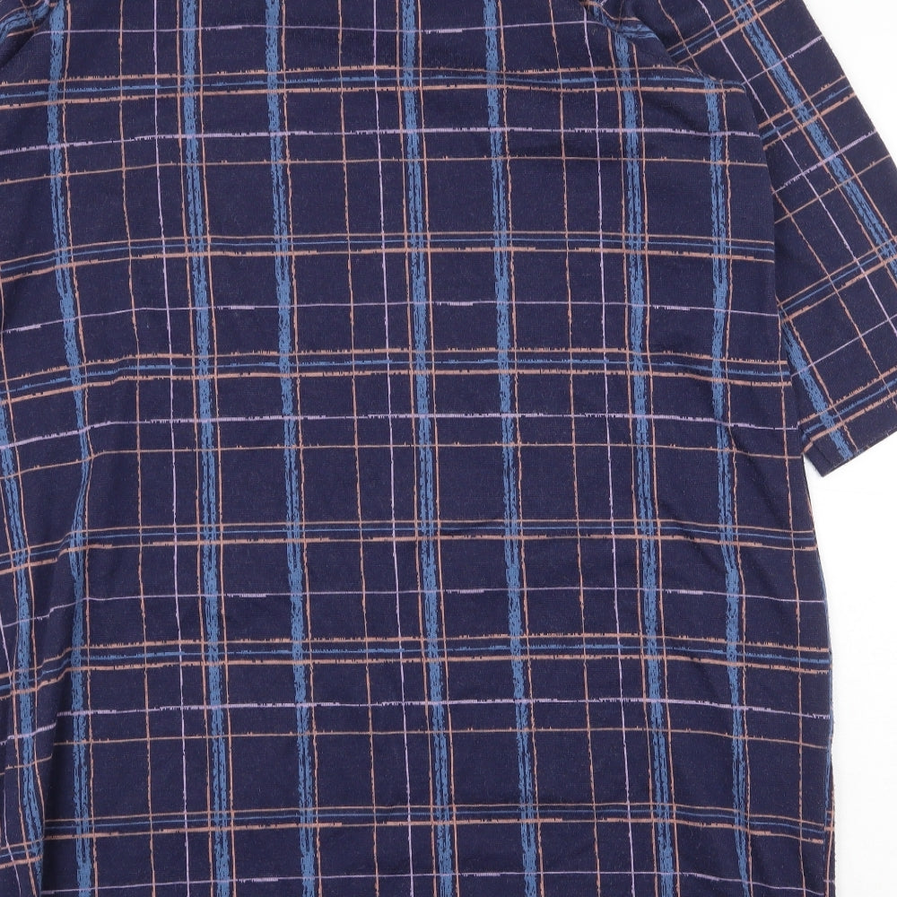 TU Womens Purple Plaid Polyester Shift Size 22 Boat Neck Pullover