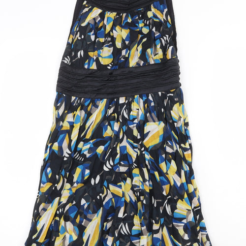 French Connection Womens Multicoloured Floral Cotton A-Line Size 8 Boat Neck Button