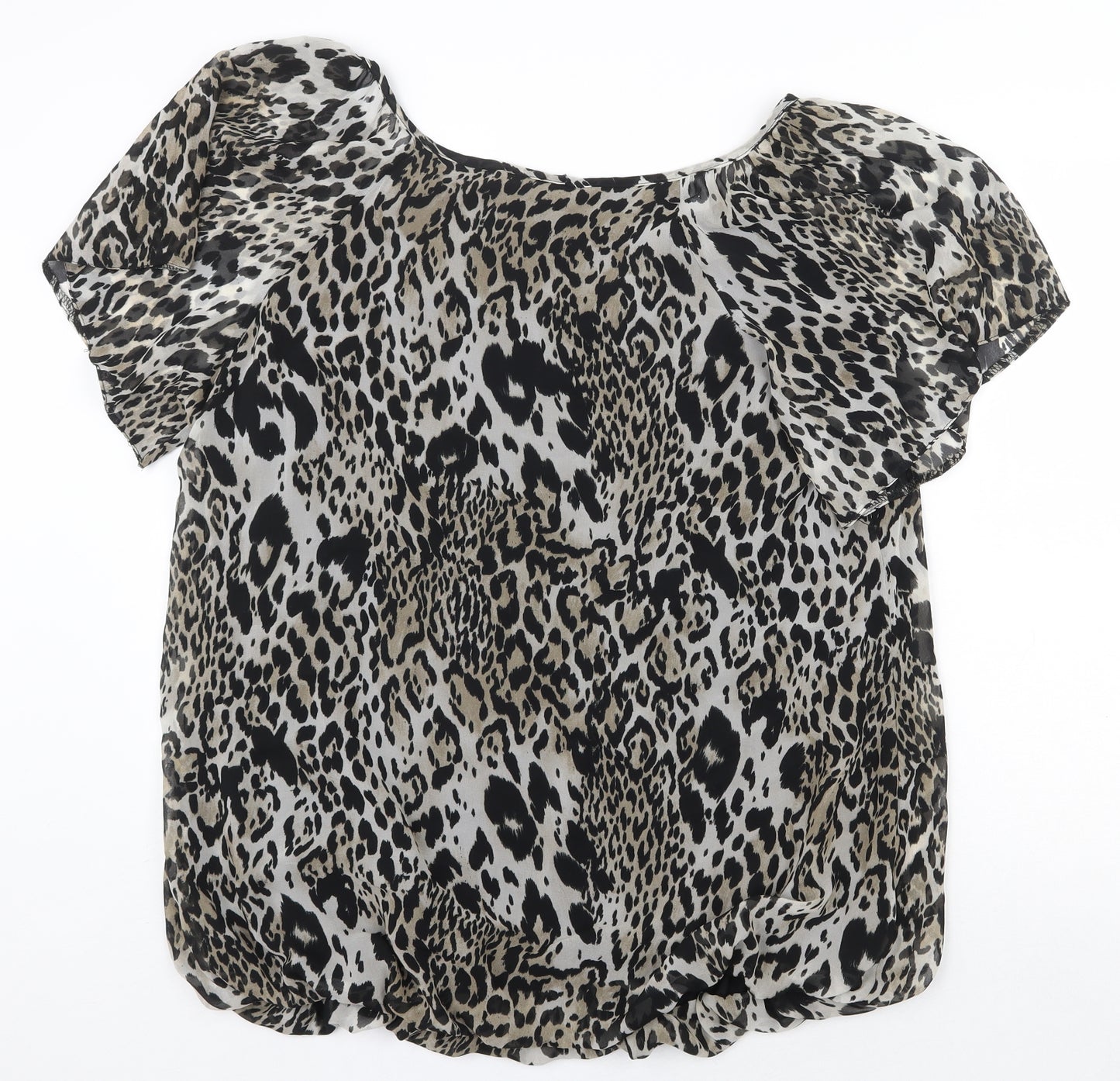 Yours Womens Grey Geometric Polyester Basic Blouse Size 20 Round Neck