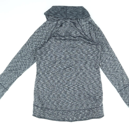 Athlete Womens Grey Geometric Polyester Pullover Casual Size XS Roll Neck Pullover