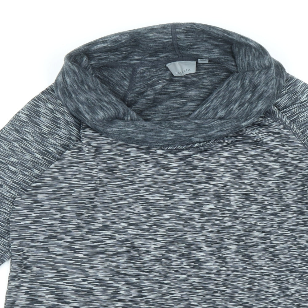 Athlete Womens Grey Geometric Polyester Pullover Casual Size XS Roll Neck Pullover