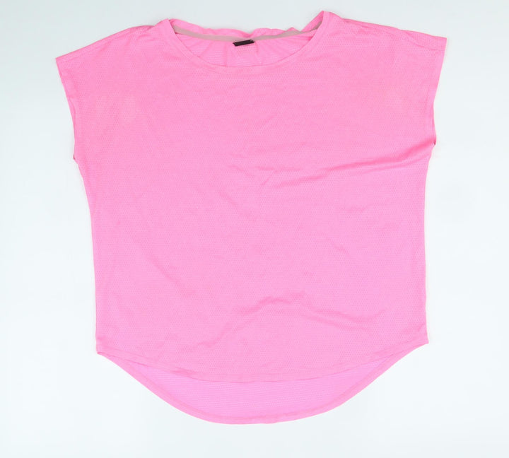 Gina Tricot Womens Pink Polyester Basic T-Shirt Size S Boat Neck Pullover