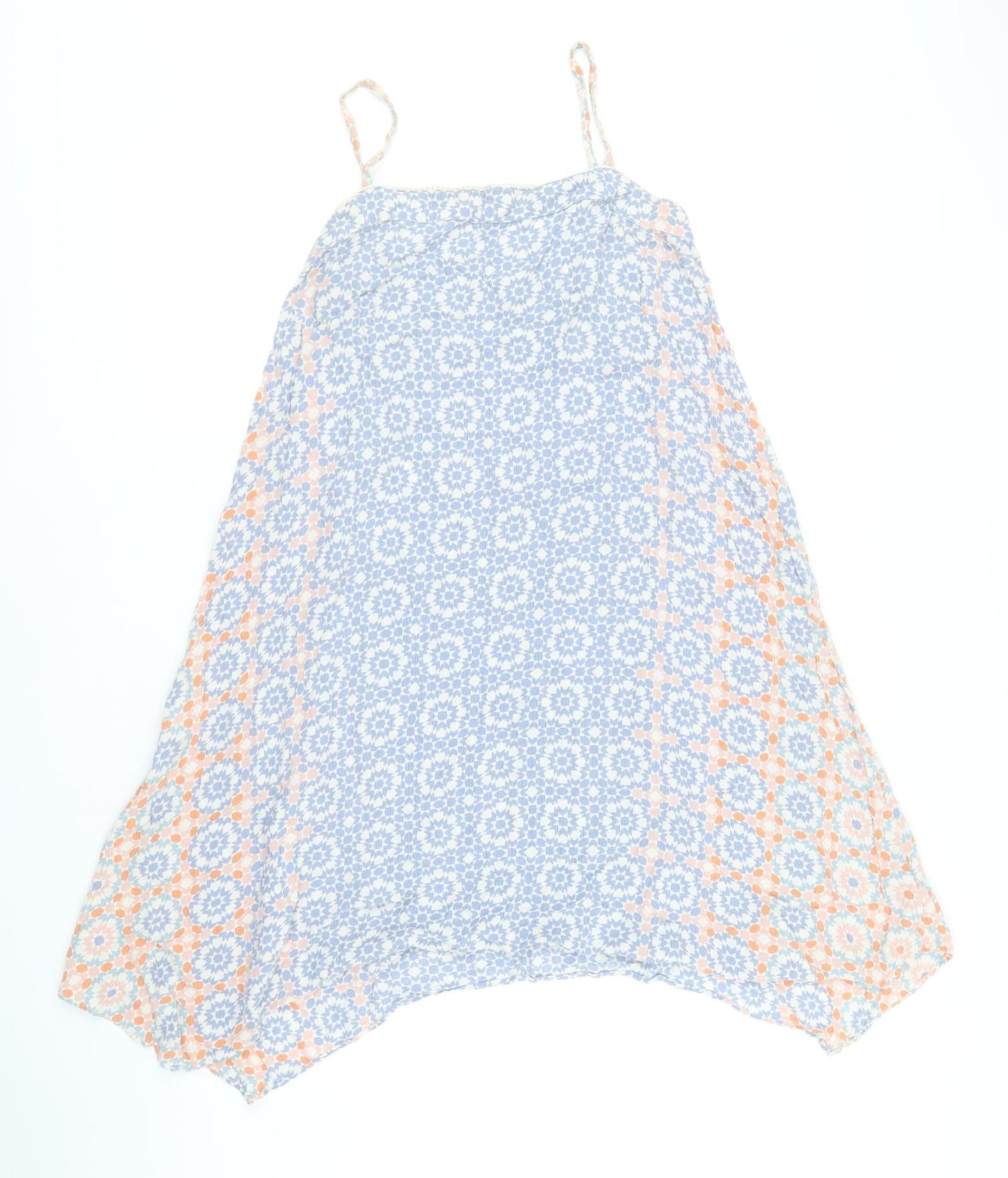Dorothy Perkins Womens Multicoloured Geometric Viscose Slip Dress Size 10 Square Neck Pullover
