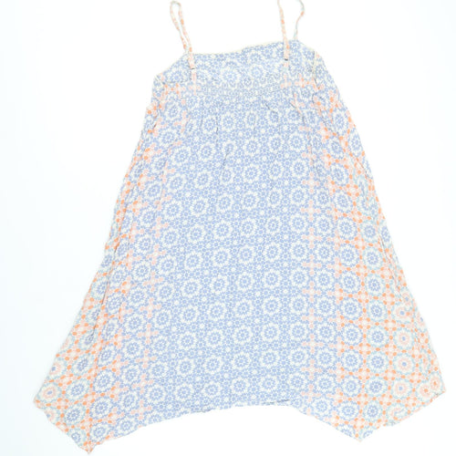 Dorothy Perkins Womens Multicoloured Geometric Viscose Slip Dress Size 10 Square Neck Pullover