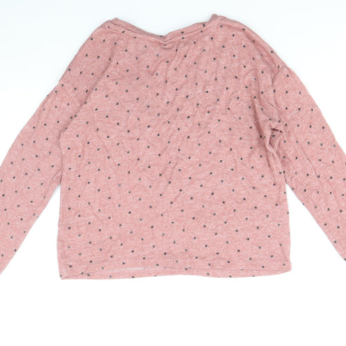 TU Girls Pink Round Neck Polka Dot Viscose Pullover Jumper Size 11 Years Pullover