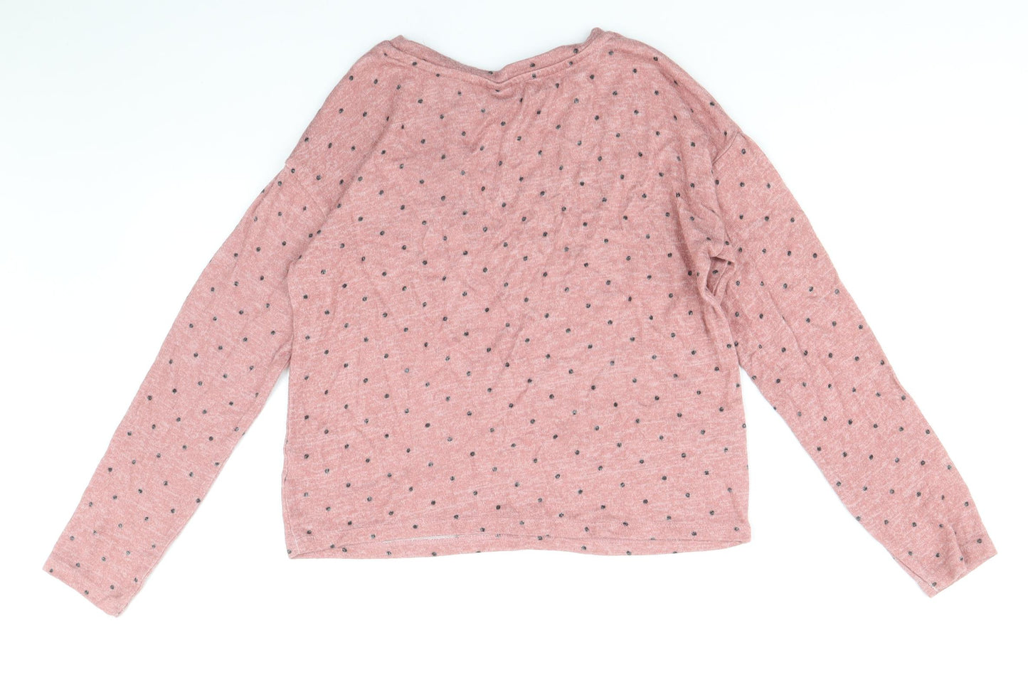 TU Girls Pink Round Neck Polka Dot Viscose Pullover Jumper Size 11 Years Pullover