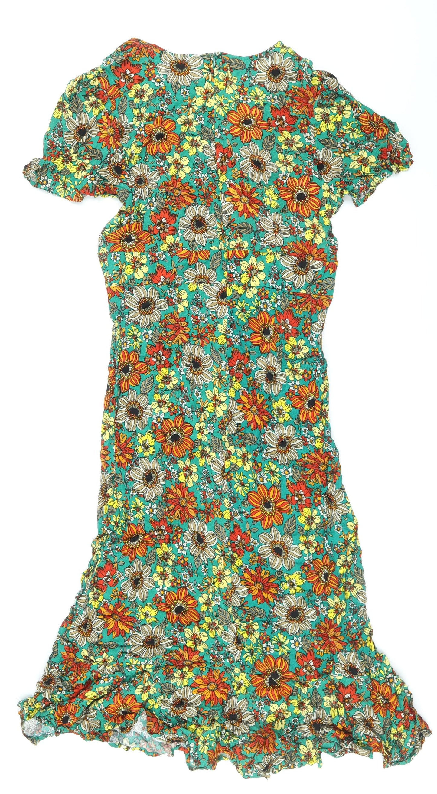 Apricot Womens Multicoloured Floral Viscose A-Line Size 18 Scoop Neck Zip