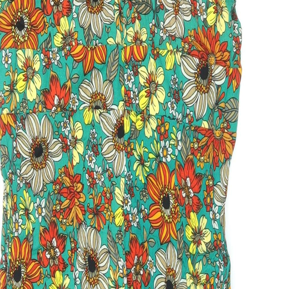 Apricot Womens Multicoloured Floral Viscose A-Line Size 18 Scoop Neck Zip