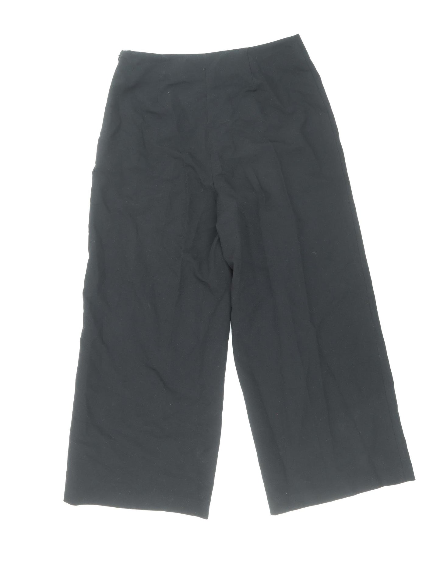 Miss Selfridge Womens Black Polyester Capri Trousers Size 8 Regular Zip