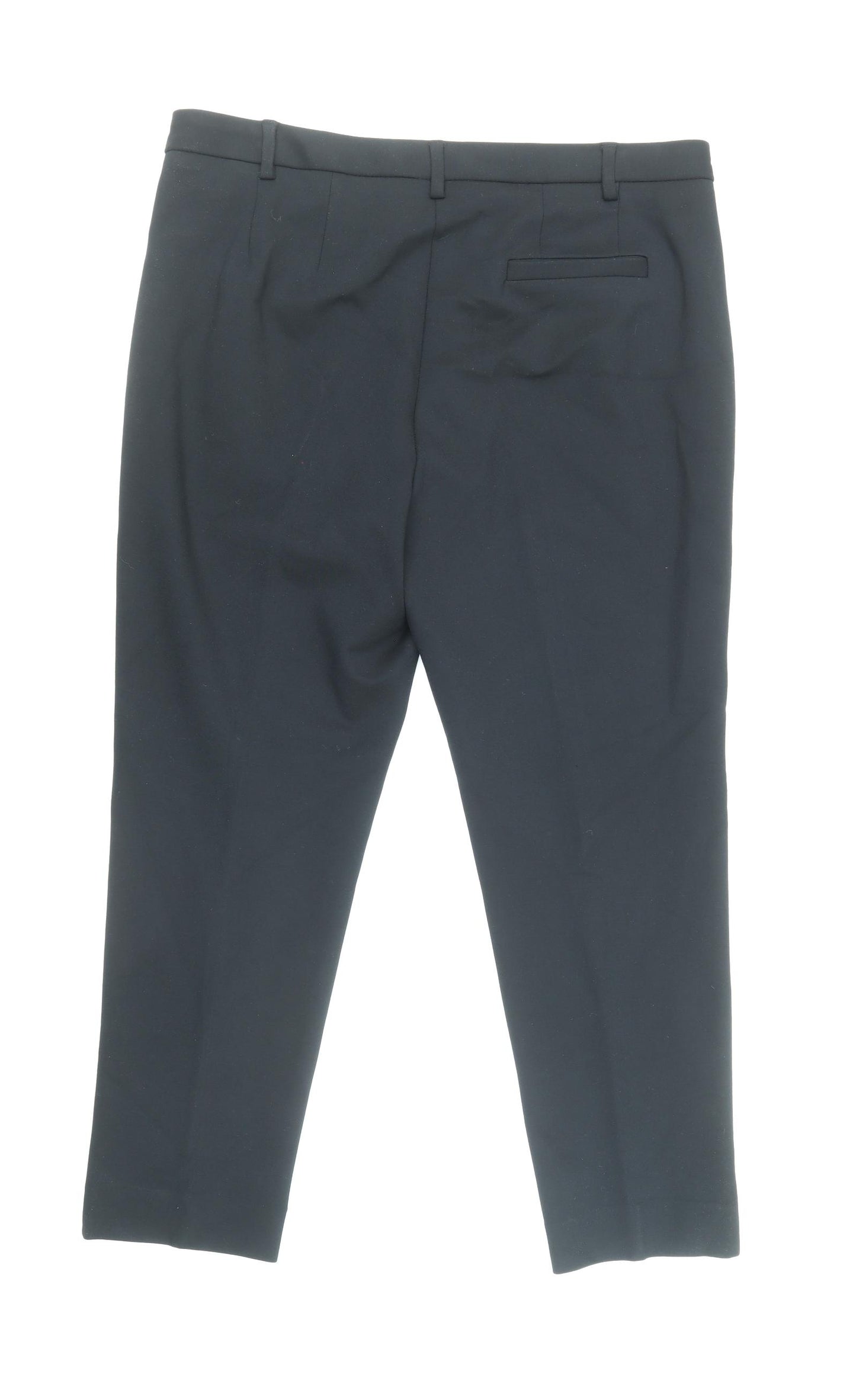 Marks and Spencer Womens Black Viscose Capri Trousers Size 14 Regular Zip