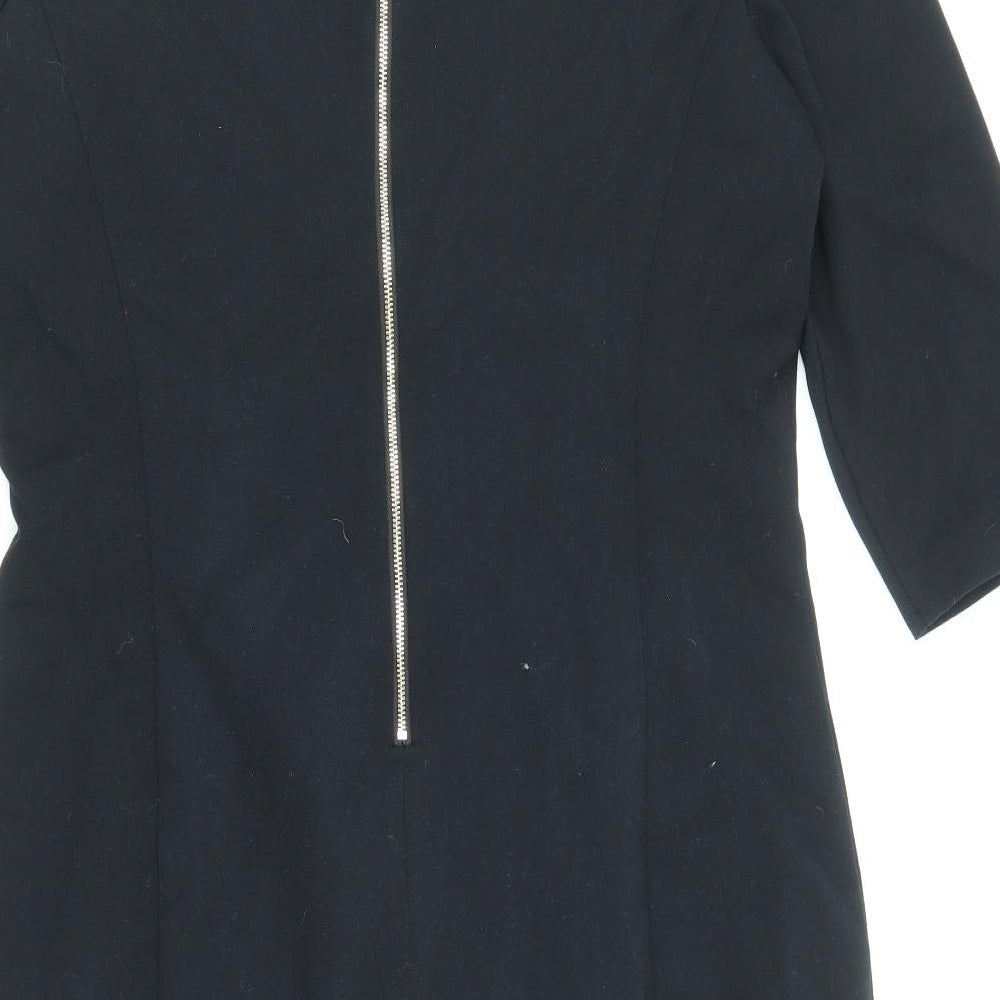 Marks and Spencer Womens Black Polyester Pencil Dress Size 18 Boat Neck Zip