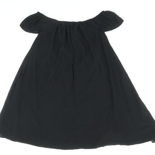 Missguided Womens Black Polyester Trapeze & Swing Size 4 Off the Shoulder Pullover