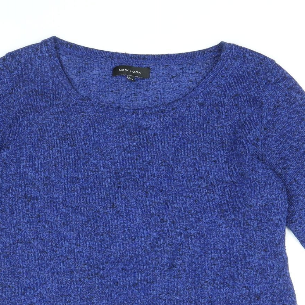 New Look Womens Blue Round Neck Polyester Pullover Jumper Size 12