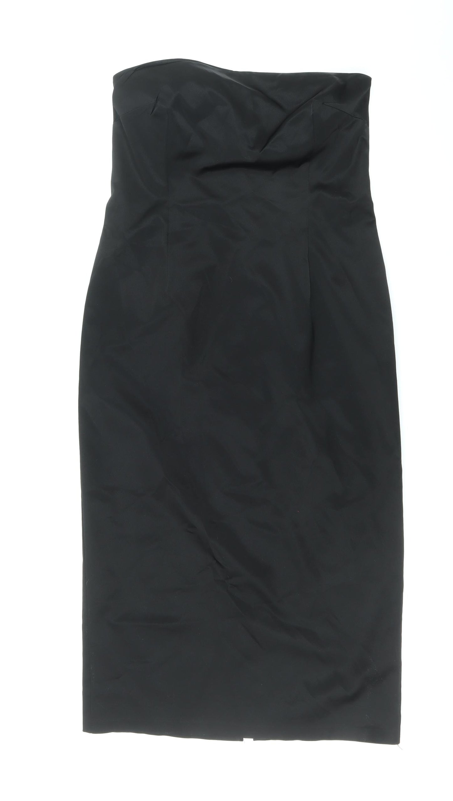 NEXT Womens Black Acetate Pencil Dress Size 14 Off the Shoulder Zip