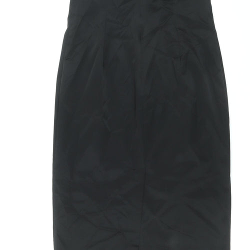 NEXT Womens Black Acetate Pencil Dress Size 14 Off the Shoulder Zip