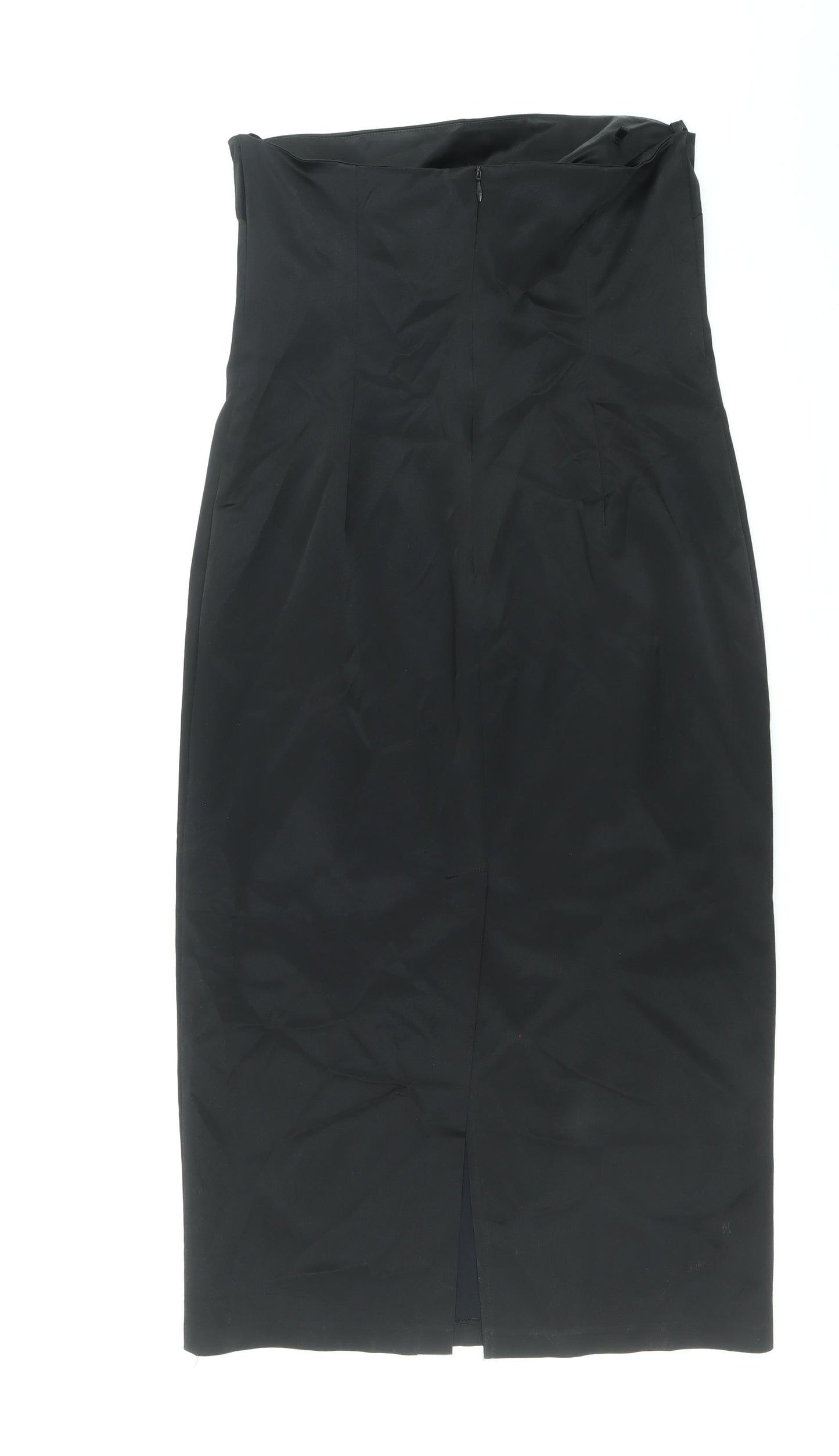 NEXT Womens Black Acetate Pencil Dress Size 14 Off the Shoulder Zip