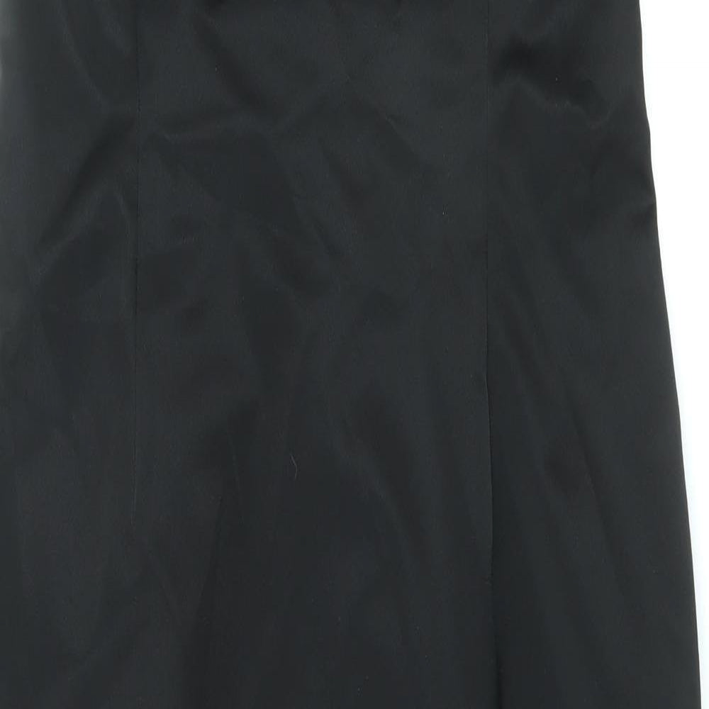 NEXT Womens Black Acetate Pencil Dress Size 14 Off the Shoulder Zip