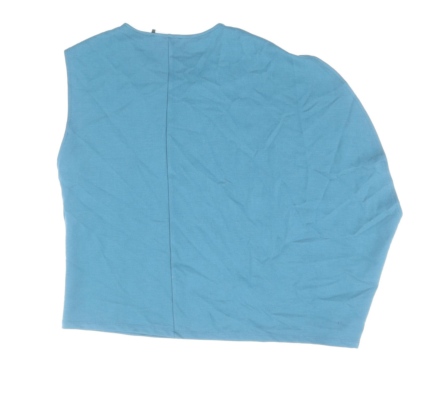 Zara Womens Blue Lyocell Basic T-Shirt Size M Round Neck