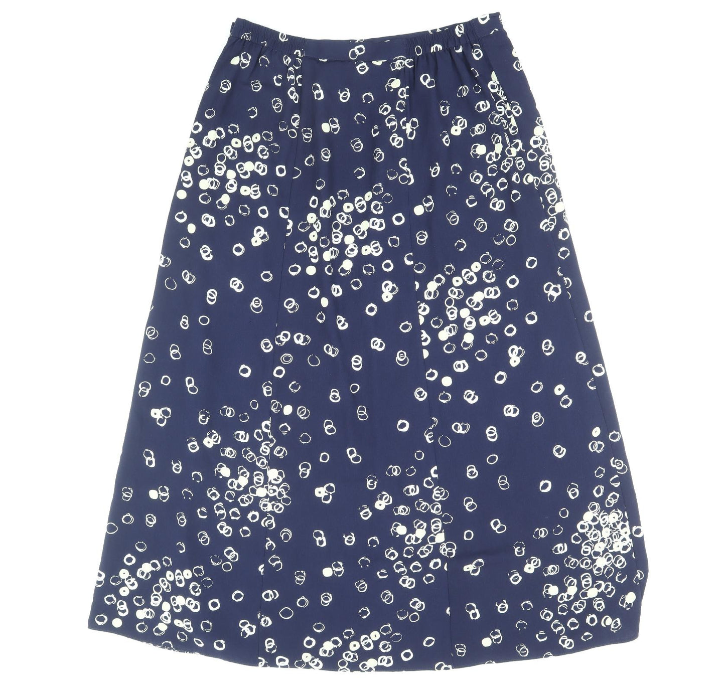 Focus Womens Blue Geometric Polyester A-Line Skirt Size 14 Zip