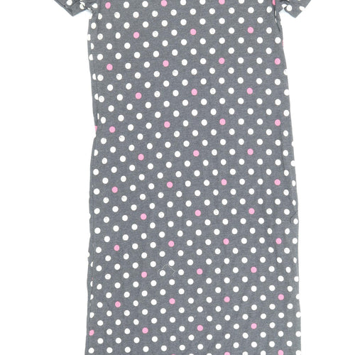 Marks and Spencer Womens Grey Polka Dot Cotton Top Dress Size 8