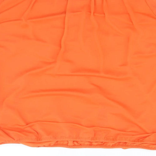 Wallis Womens Orange Polyester Basic Blouse Size M Boat Neck
