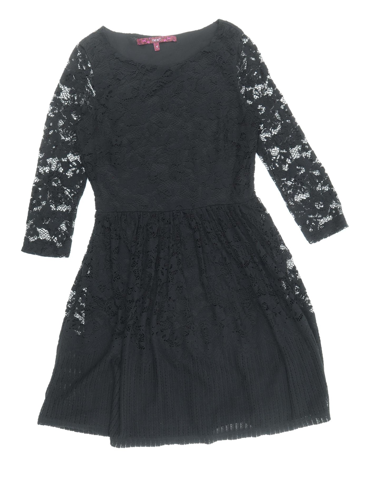NEXT Womens Black Polyester Fit & Flare Size 10 Boat Neck Pullover