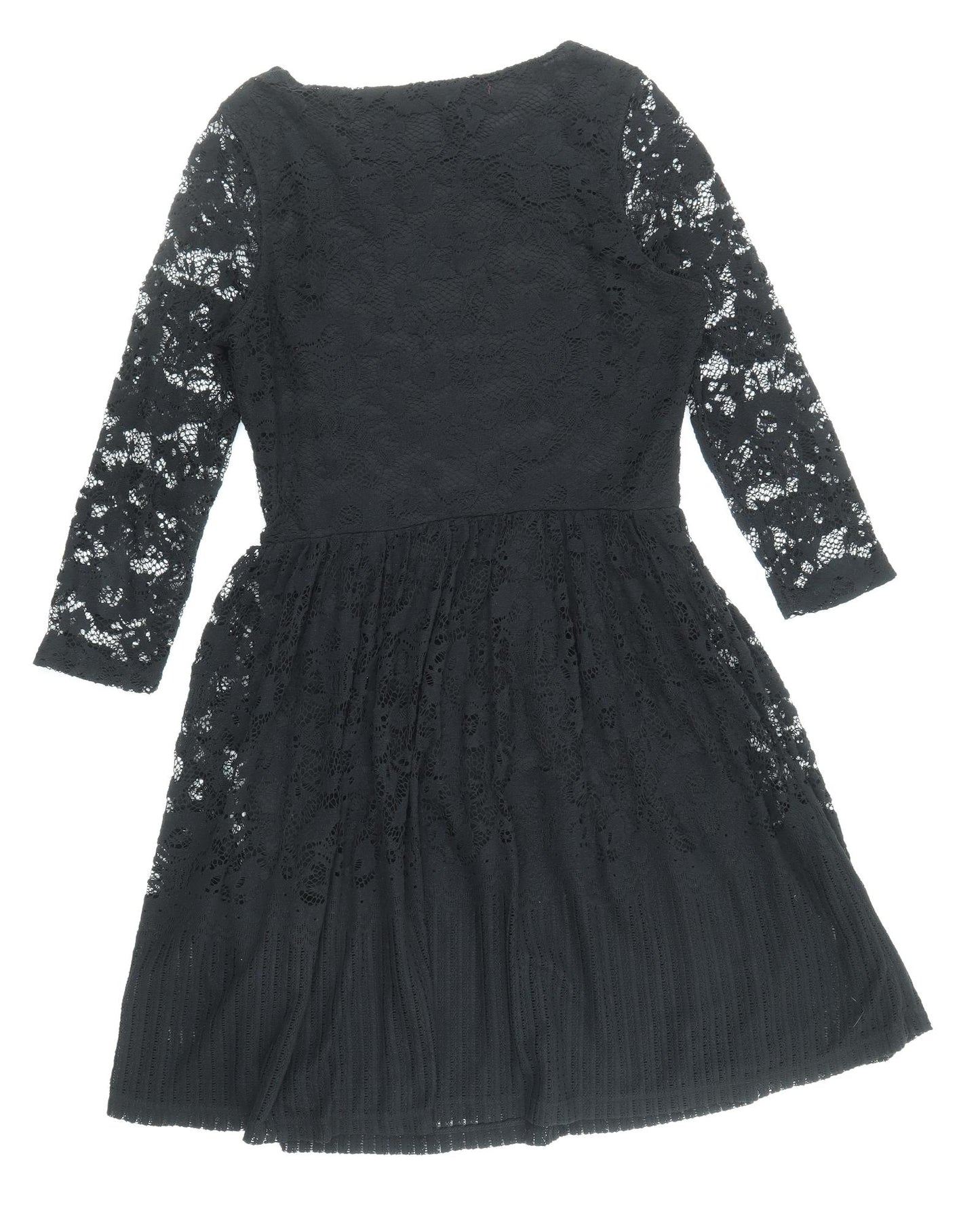 NEXT Womens Black Polyester Fit & Flare Size 10 Boat Neck Pullover