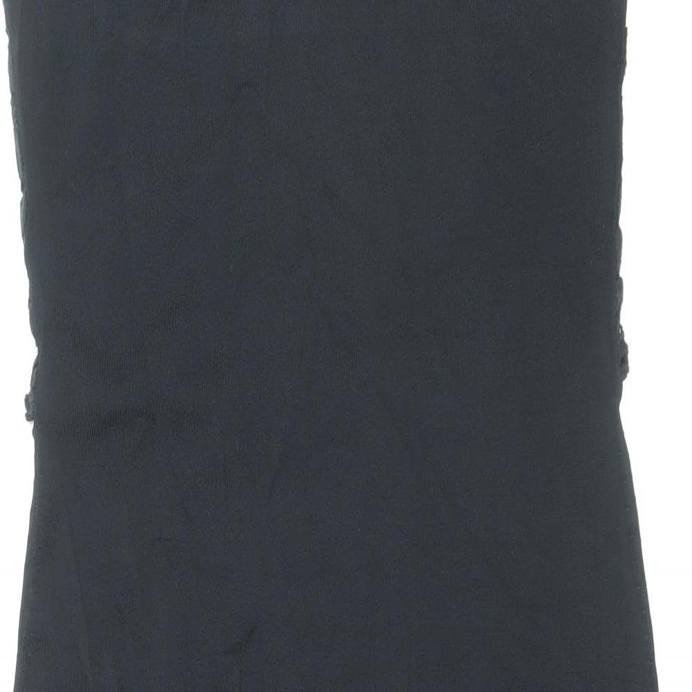 Phase Eight Womens Black Viscose Pencil Dress Size 10 Boat Neck Zip - Lace Top