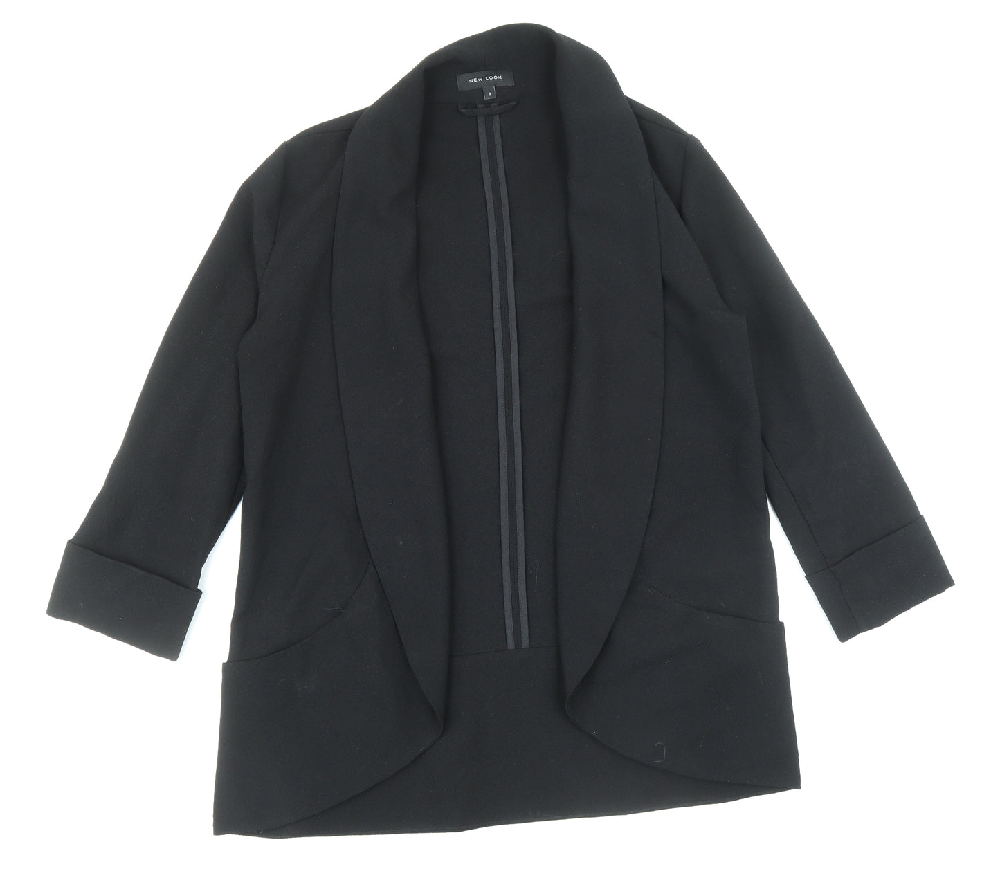New Look Womens Black Overcoat Jacket Size 8