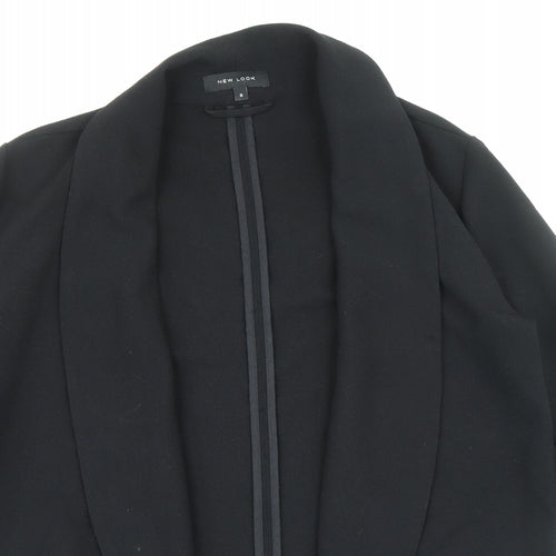 New Look Womens Black Overcoat Jacket Size 8
